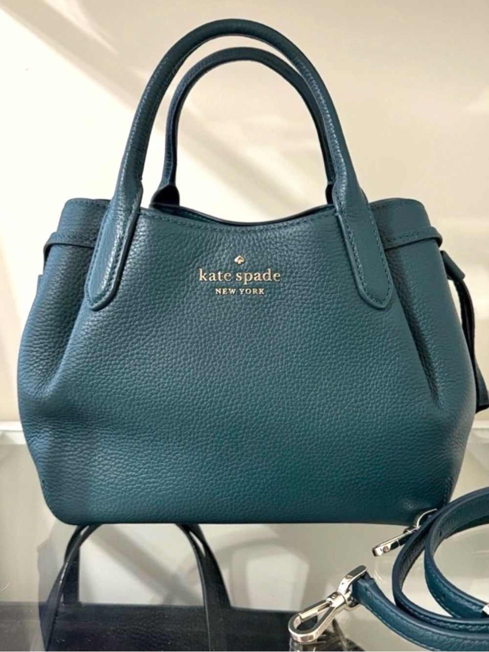 Rare Kate Spade Small Peacock Dumpling Bag Teal